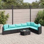 vidaXL Salon de jardin 8 Pièces avec coussins noir résine tressée