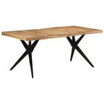 vidaXL Table à dîner noir 180x90x77 cm bois d'acacia solide