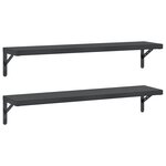 vidaXL Étagères murales 2 Pièces 100x23 5 cm noir acier inoxydable