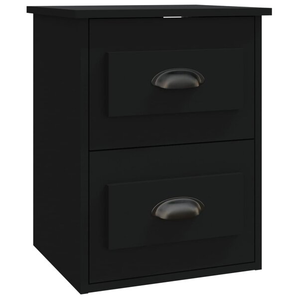 vidaXL Table de chevet murale noir 41 5x36x53 cm