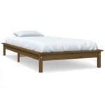 vidaXL Cadre de lit sans matelas marron miel 100x200 cm bois massif