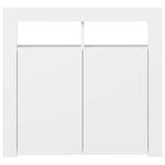 vidaXL Buffet avec lumières LED Blanc 80x35x75 cm