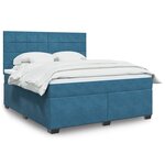 vidaXL Sommier à lattes de lit et matelas bleu 180x200 cm velours