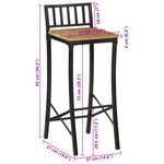 vidaXL Chaises de bar lot de 4 bois de manguier massif brut
