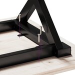 vidaXL Table à manger cadre en X 90x90x75 5cm bois de pin massif fonte