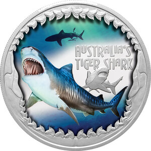 Monnaie en argent 1 dollar g 31.1 (1 oz) millésime 2023 deadly dangerous tiger shark