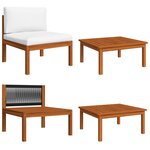 vidaXL Salon de jardin 2 Pièces avec coussins Bois d'acacia solide
