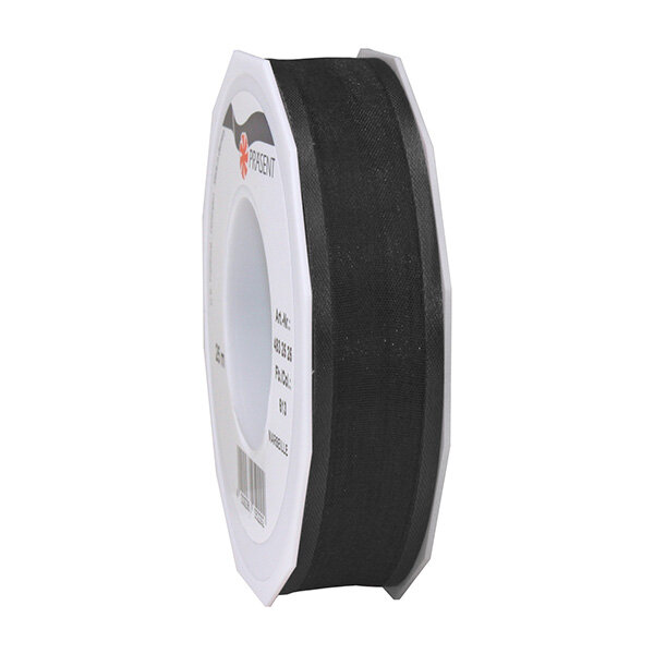 Organza marseille 25-m-rouleau 25 mm  noir