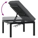 vidaXL Salon de jardin 5 Pièces avec coussins noir aluminium