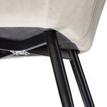Lot de 2 chaises pieds noir siège de salon cuisine salle à manger design élégant velours beige 08_0000571