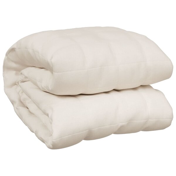 vidaXL Couverture lestée Crème clair 155x220 cm 11 kg Tissu