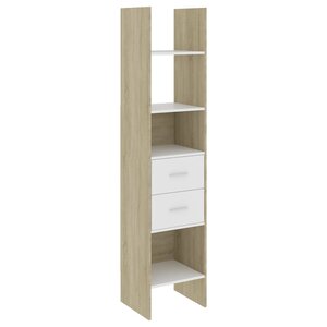 vidaXL Bibliothèque Blanc et chêne Sonoma 40x35x180 cm Aggloméré