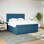 vidaXL Sommier à lattes de lit et matelas Bleu 200x200 cm velours