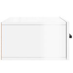 vidaXL Table de chevet murale blanc brillant 35x35x20 cm