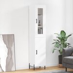 vidaXL Buffet haut Blanc 34 5x34x180 cm Bois d'ingénierie