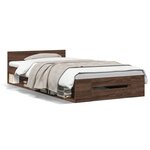 vidaXL Cadre de lit à tiroir chêne marron 90x190 cm bois d'ingénierie