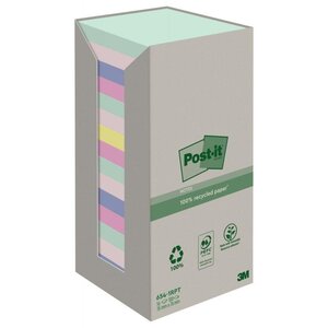 Tour distributrice de 16 blocs repositionnables 100 feuilles recyclées Post-it coloris assortis 76 x 76 mm