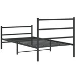 vidaXL Cadre de lit métal avec tête de lit/pied de lit noir 100x190 cm