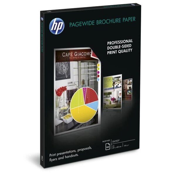 Hp papier photo brillant pagewide bro gl - a3 - 100 feuilles - 160 g - blanc
