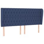 vidaXL Tête de lit avec oreilles Bleu 183x23x118/128 cm Tissu