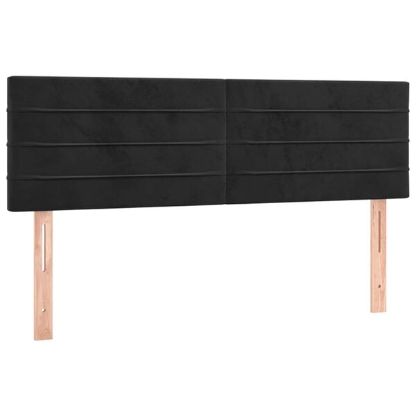 vidaXL Têtes de lit 2 Pièces Noir 72x5x78/88 cm Velours