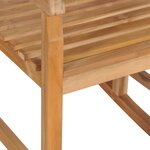 vidaXL Chaise à bascule avec coussin noir Bois de teck solide
