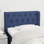 vidaXL Tête de lit avec oreilles Bleu 83x16x78/88 cm Tissu