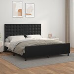 vidaXL Cadre de lit avec tête de lit Noir 180x200 cm Similicuir