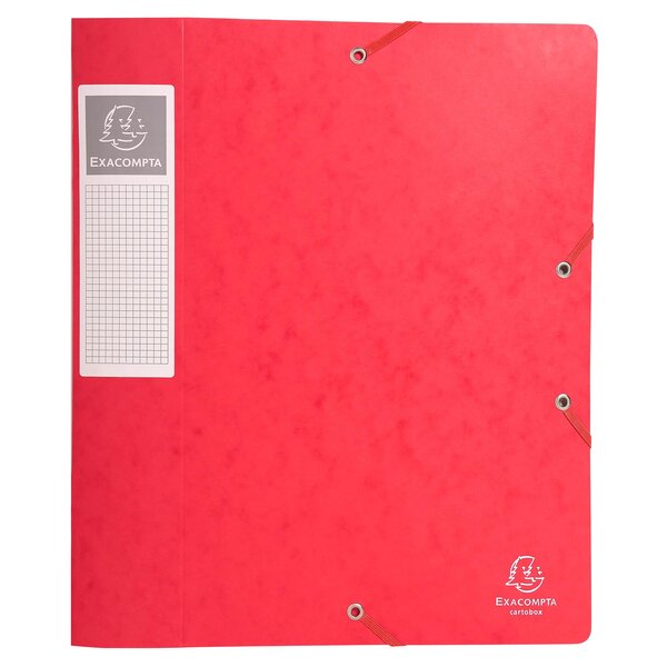 Boite De Classement Cartobox Dos 60mm Carte Lustrée - A4 - Rouge - Exacompta