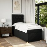 vidaXL Sommier à lattes de lit avec matelas Noir 100x200 cm Tissu