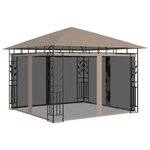 vidaXL Belvédère avec moustiquaire 3x3x2 73 m Taupe 180 g/m²