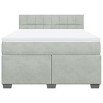 vidaXL Sommier à lattes de lit et matelas Gris clair 140x190cm Velours
