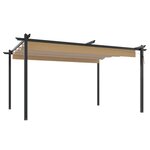 vidaXL Tonnelle de jardin avec toit rétractable 4x3 m Taupe