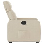 vidaXL Fauteuil inclinable électrique Crème Tissu