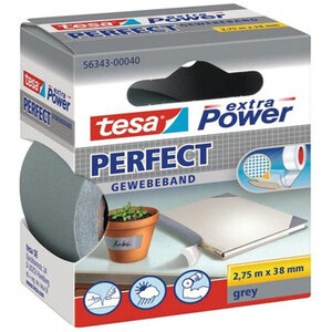 Ruban adhésif toilé réparation fixation tesa power effect 2 75m x 38mm gris
