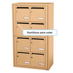 Bloc collectif leabox.com  2x4  grade 3  simple face  Intérieur  fixation murale  Beige RAL 1001 finition brillante