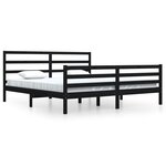 vidaXL Cadre de lit Noir Bois de pin massif 200x200 cm