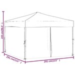 vidaXL Tente de réception pliable avec parois Taupe 3x3 m