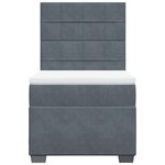 vidaXL Sommier à lattes de lit avec matelas Gris foncé 100x200 cm