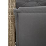 vidaXL Ensemble à manger de jardin coussins 7 Pièces mélange beige rotin