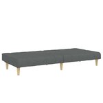 vidaXL Canapé-lit à 2 places avec repose-pied gris foncé tissu