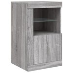 vidaXL Armoires latérales et lumières LED 2 Pièces sonoma gris