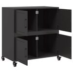 vidaXL Buffet noir 68x39x72 cm acier laminé à froid