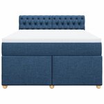 vidaXL Sommier à lattes de lit avec matelas Bleu 160x200 cm Tissu