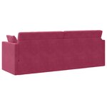 vidaXL Lit-Canapé au Sol 2-en-1 Rouge Vin 213x144x60 cm Velours