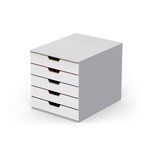 Module de classement Varicolor 5 tiroirs - Gris / liserés multicolores