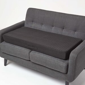 Coussin d'assise déhoussable pour canapé 2 places en suédine  Noir - HOMESCAPES