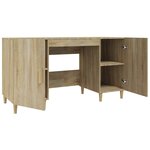 Bureau table poste de travail meuble d'ordinateur informatique étude chêne sonoma 140 x 50 x 75 cm bois d'ingénierie brun 02_0023650