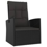 vidaXL Salon de jardin 3 Pièces avec coussins Noir Résine tressée