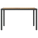 vidaXL Table de jardin Noir et marron 123x60x74cm Bois d'acacia solide